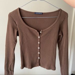 brandy melville brown zelly ribbed longsleeve